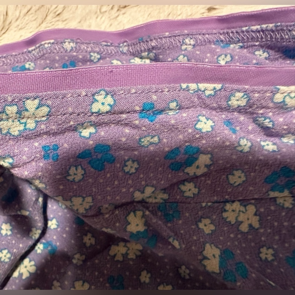 Free People Irl Floral Ice Combo Viscose Purple Silky Mini Slip Skirt - Picture 10 of 11